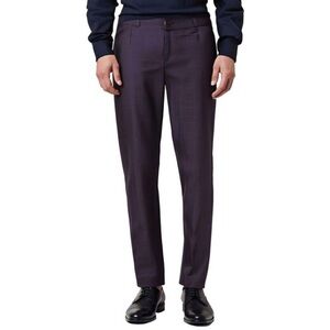 Calvin Klein Men's Slim Fit Stretch Wine Checkered Dress Pants 40W x 32L - NWT